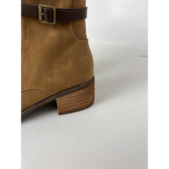 New Korks Reese Tan Dark Brown Nubuck Modern Short Riding Boot ~Size 7 - Picture 5 of 16